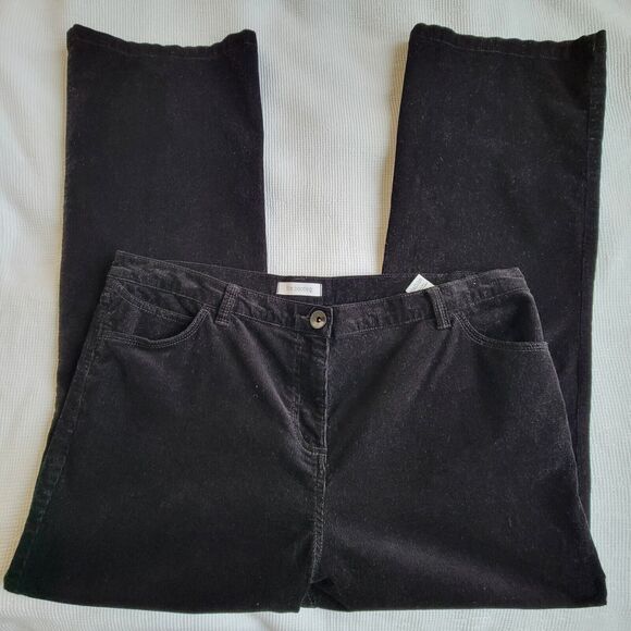 MARK’S AND SPENCER Black Narrow Wale Pants Size 14 The Bootleg Cotton Stretch - Picture 1 of 9